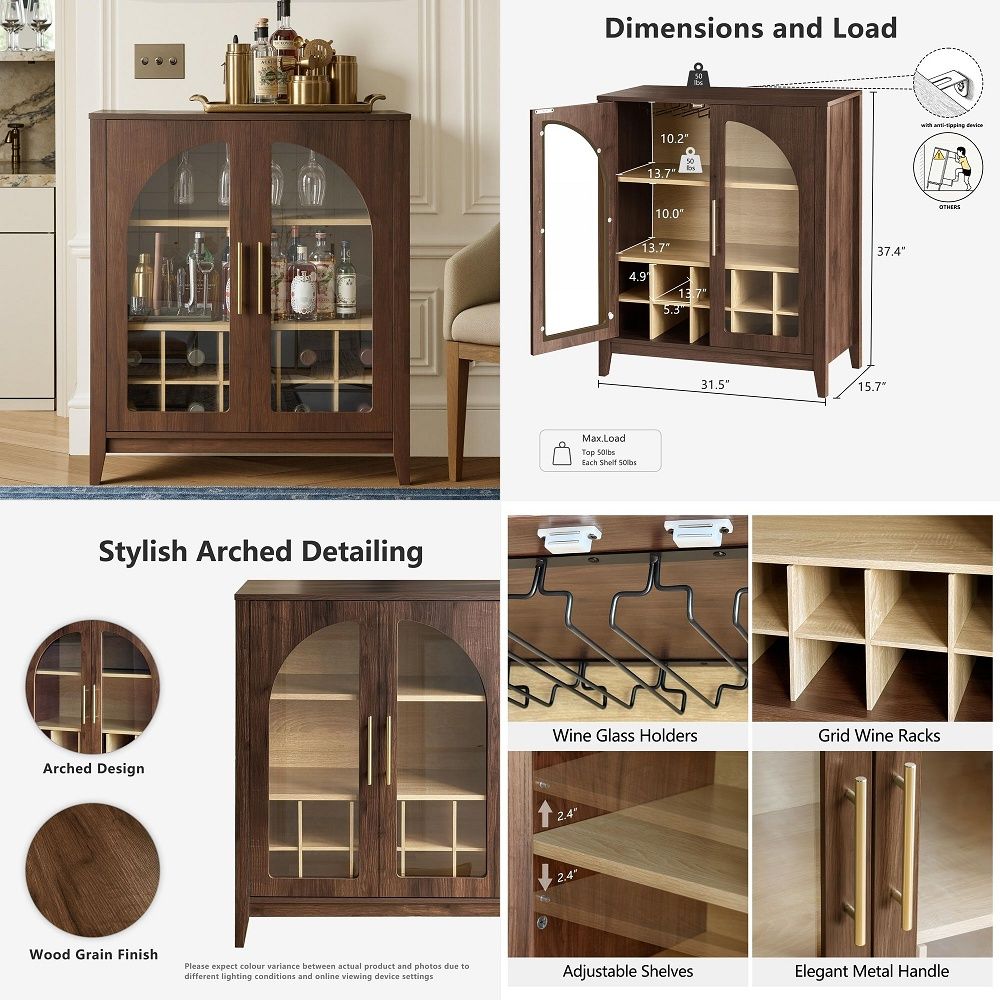 Storage & Organization - خزانة تخزين طويلة بتصميم مموج مع