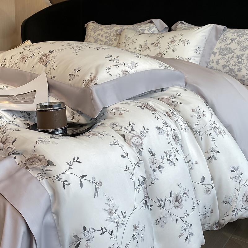 Aesthetic Floral Duvet Cover - الفاخرة الطباعة الرقمية الزهور والنباتات طقم