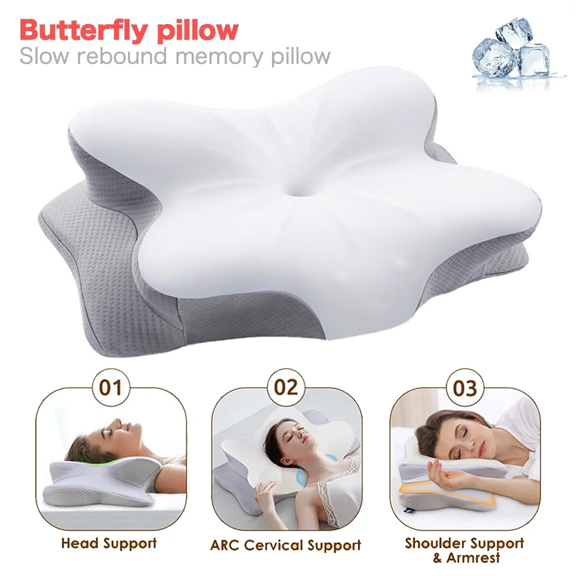 Memory Foam Orthopedic Pillow Neck Pain - مريح العظام رغوة الذاكرة وسادة تنفس