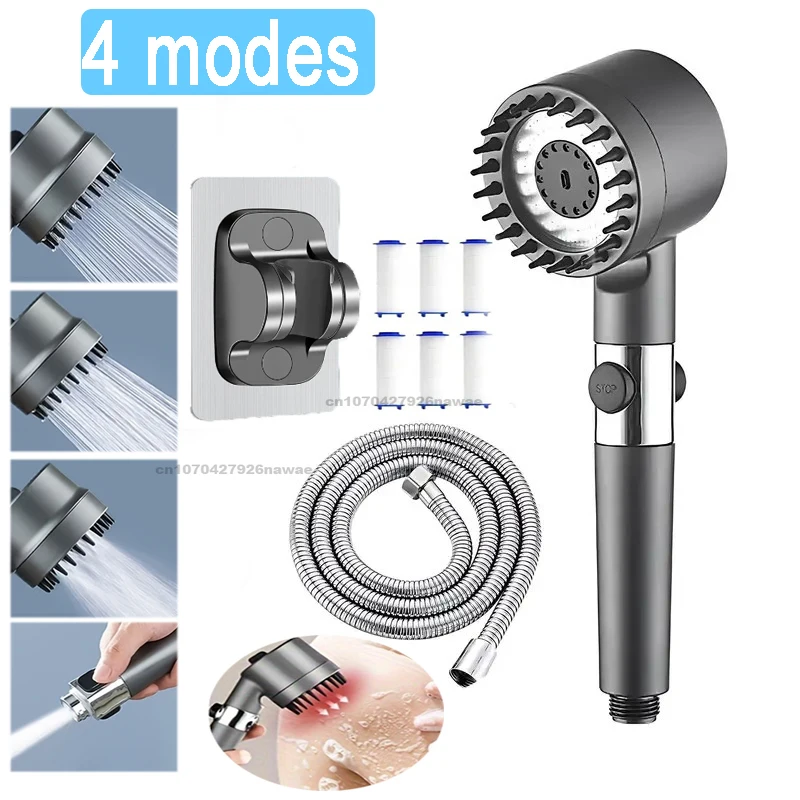 High Pressure Shower Head Handheld - رأس دش مع فلتر مقابض دش