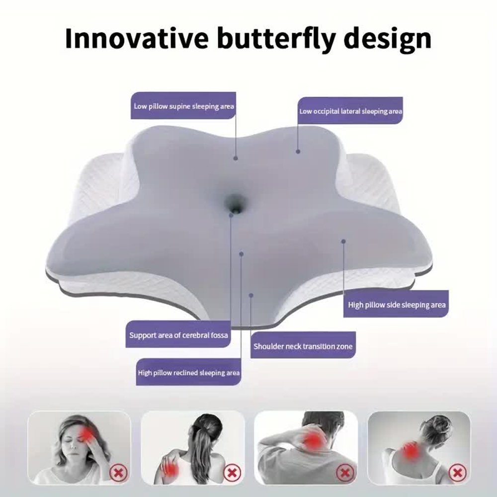 وسائد من الفوم الذاكر على شكل  - مراجعة Memory Foam Orthopedic Pillow Neck Pain وسعره