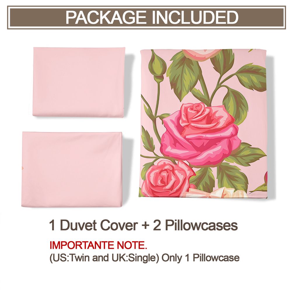 طقم غطاء لحاف بطباعة ورود وردي - مراجعة Aesthetic Floral Duvet Cover وسعره