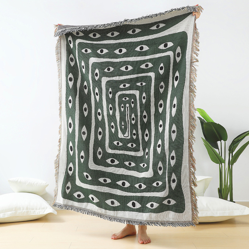 المنسوجات مدينة Ins العين ثعبا - مراجعة Boho Throw Blanket Fringe وسعره