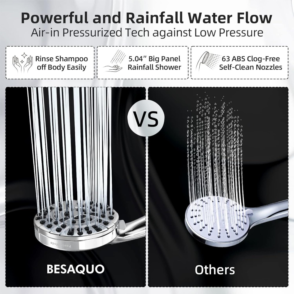 رأس دش عالي الضغط بـ 10 وظائف  - مراجعة High Pressure Shower Head Handheld وسعره