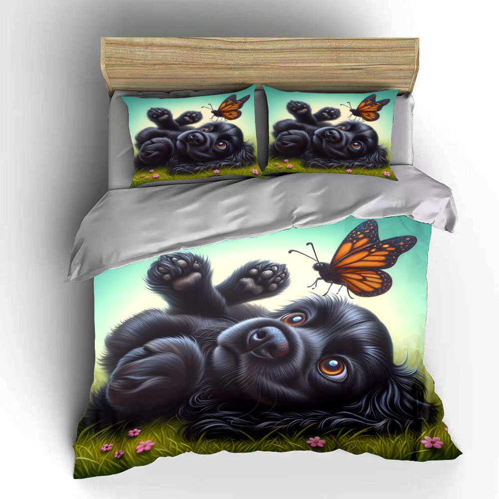 طقم غطاء لحاف بنمط كلب أسود صغ - مراجعة Duvet Cover Sets With Zipper وسعره