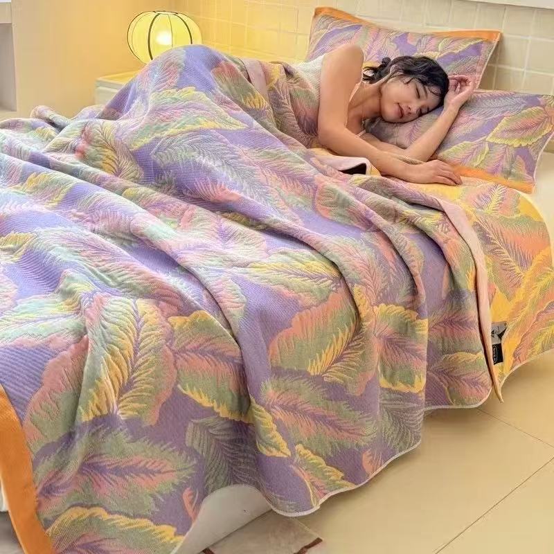 بطانية موسلين من 6 طبقات مقاس  - مراجعة Muslin Cotton Bedspread وسعره