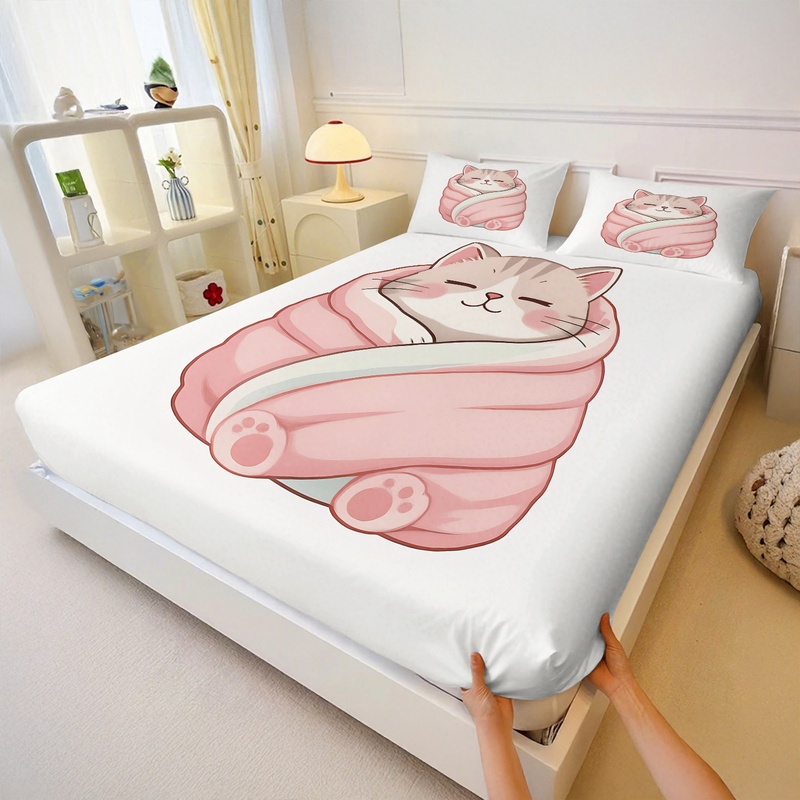 طقم ملاءات سرير مطاطية بطبعة ا - مراجعة Fitted Bed Sheets Deep Pocket وسعره