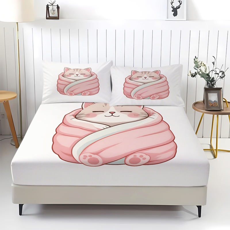 طقم ملاءات سرير مطاطية بطبعة ا - مراجعة Fitted Bed Sheets Deep Pocket وسعره