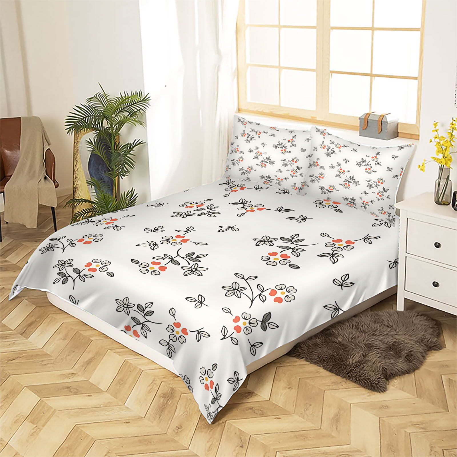 طقم غطاء لحاف بسيط مكون من قطع - مراجعة Aesthetic Floral Duvet Cover وسعره