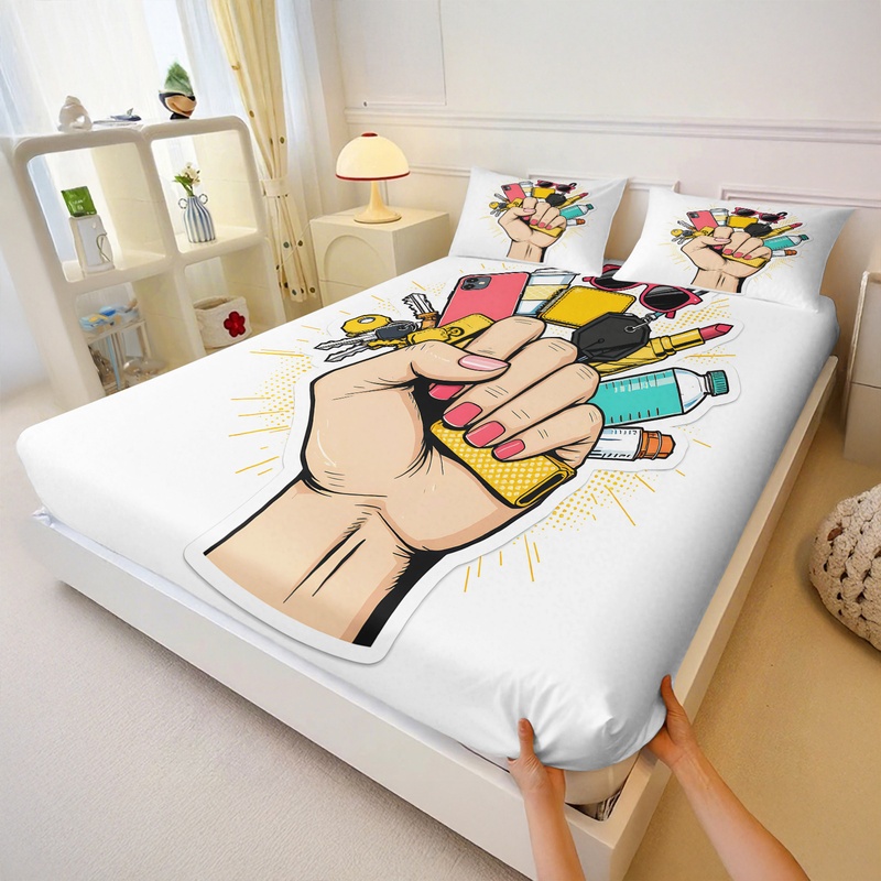 طقم ملاءات سرير مطاطية بطبعة ا - مراجعة Fitted Bed Sheets Deep Pocket وسعره