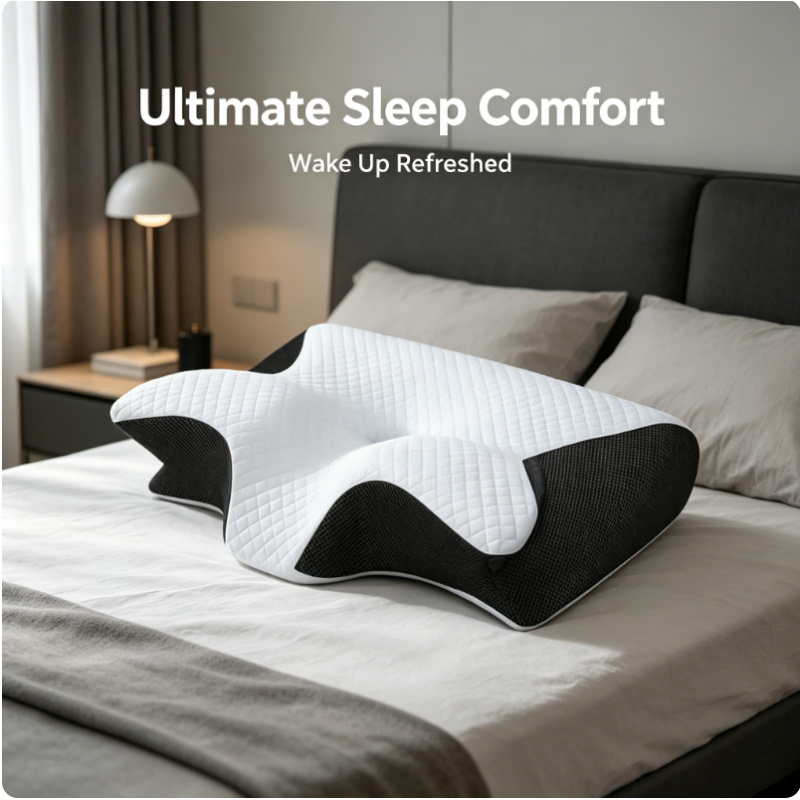 وسادة طبية من الفوم المتكيف لل - مراجعة Memory Foam Orthopedic Pillow Neck Pain وسعره