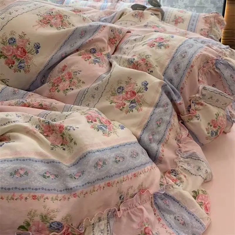 الكورية نمط الأميرة الأزهار طق - مراجعة Aesthetic Floral Duvet Cover وسعره