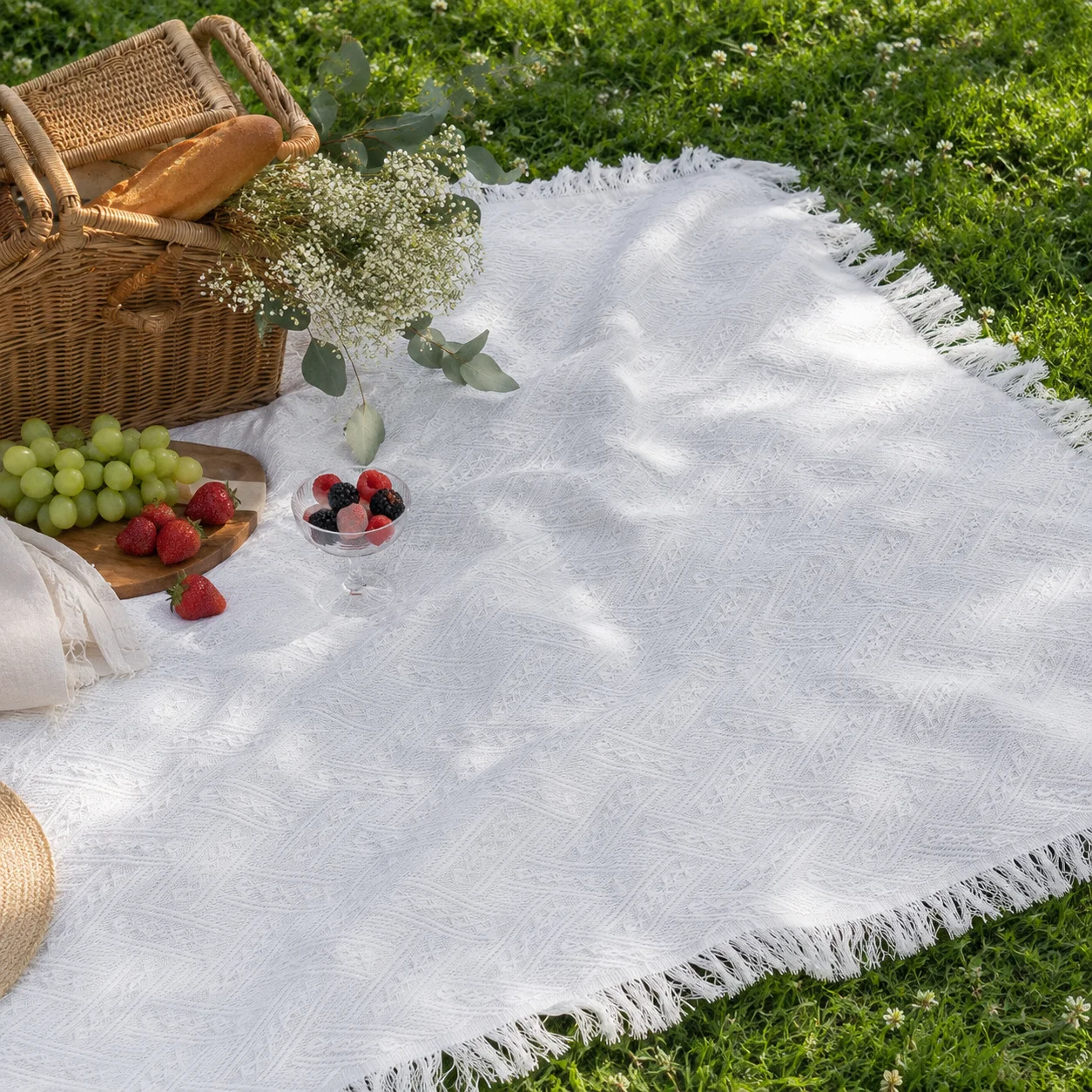 بطانية نزهة بوهو، حصيرة تخييم  - مراجعة Boho Throw Blanket Fringe وسعره