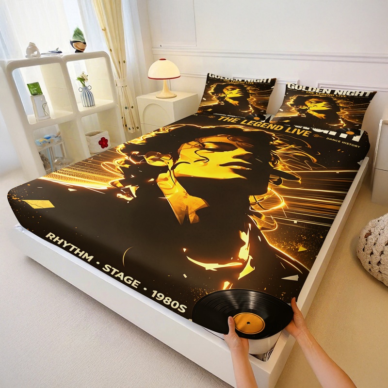 طقم ملاءات سرير مطاطية بطبعة ا - مراجعة Fitted Bed Sheets Deep Pocket وسعره