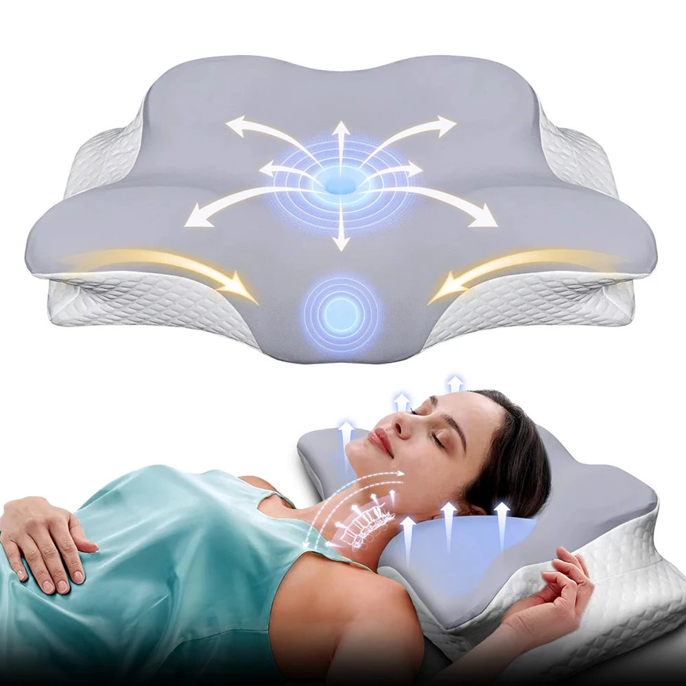 وسائد من الفوم الميموري على شك - مراجعة Memory Foam Orthopedic Pillow Neck Pain وسعره
