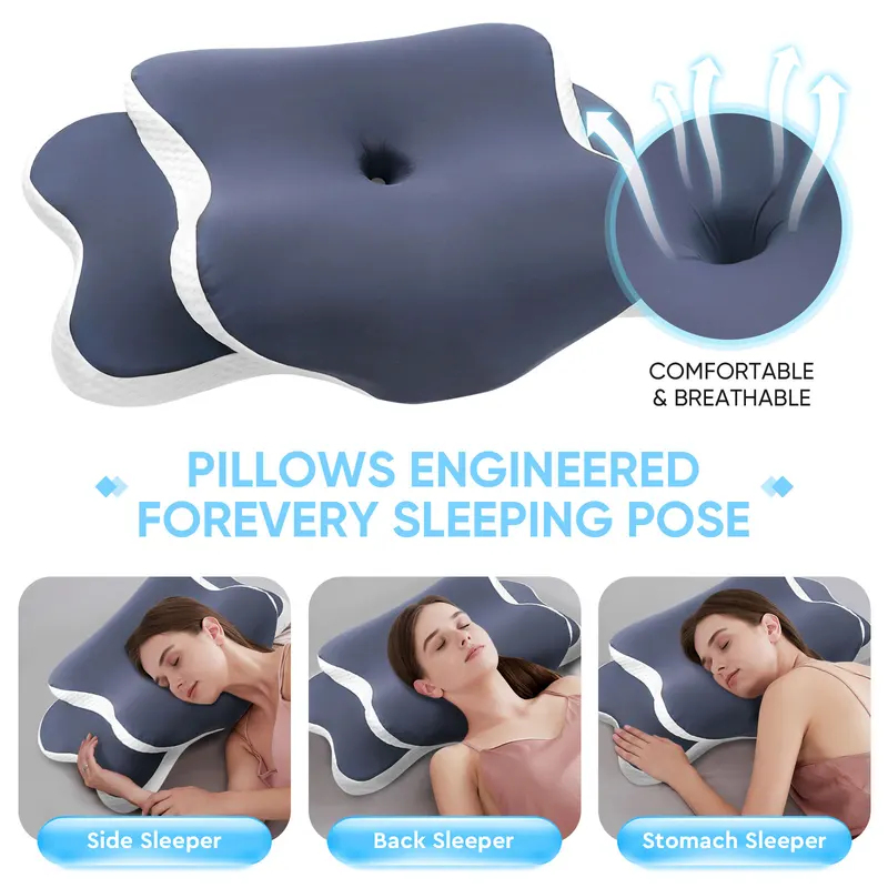 وسادة من الفوم المتكيف للرقبة  - مراجعة Memory Foam Orthopedic Pillow Neck Pain وسعره