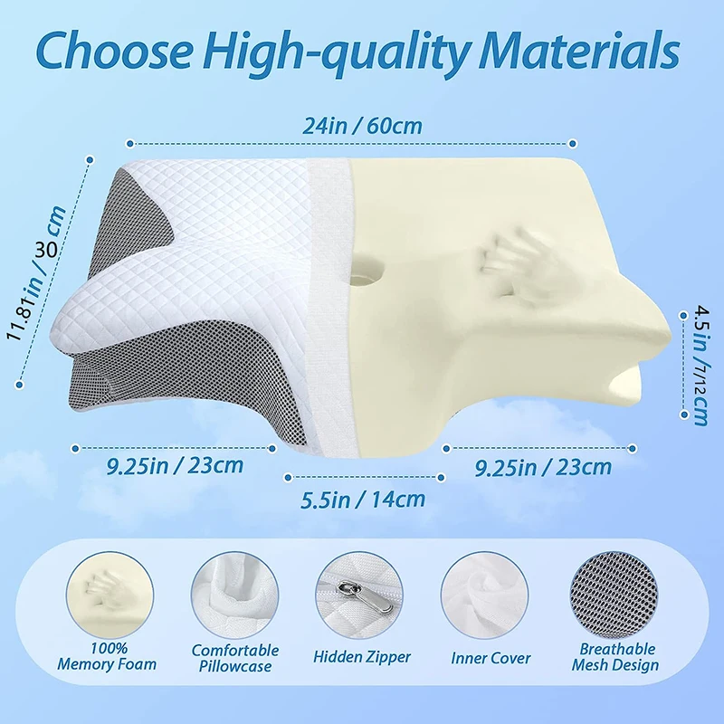 وسادة عنق طبية مصنوعة من الفوم - مراجعة Memory Foam Orthopedic Pillow Neck Pain وسعره