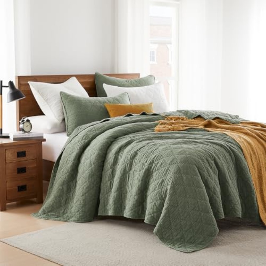 طقم لحاف بمقاسات مختلفة، غطاء  - مراجعة Muslin Cotton Bedspread وسعره