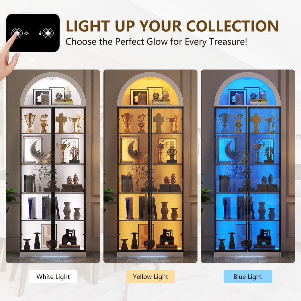 خزانة عرض بباب وأرفف قابلة للت - مراجعة Lighting وسعره