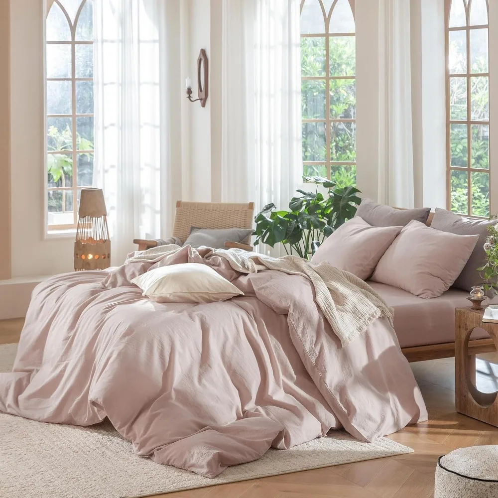 طقم غطاء لحاف 100% قطن مغسول م - مراجعة Duvet Cover Sets With Zipper وسعره