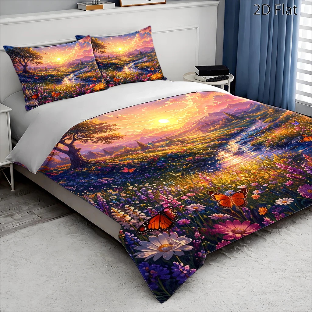 طقم غطاء لحاف بتصميم المناظر ا - مراجعة Duvet Cover Sets With Zipper وسعره