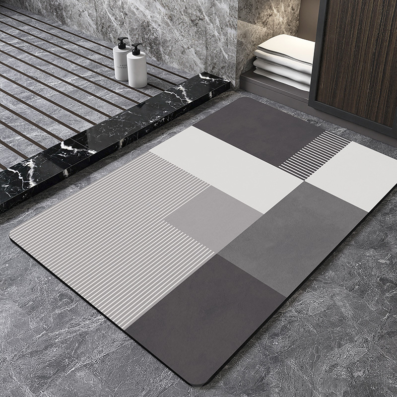 سجادة حمام نورديكية هندسية من  - مراجعة Quick Dry Diatomite Bath Mat وسعره