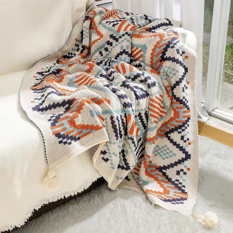 بطانية بوهو جنوبية غربية مزينة - مراجعة Boho Throw Blanket Fringe وسعره