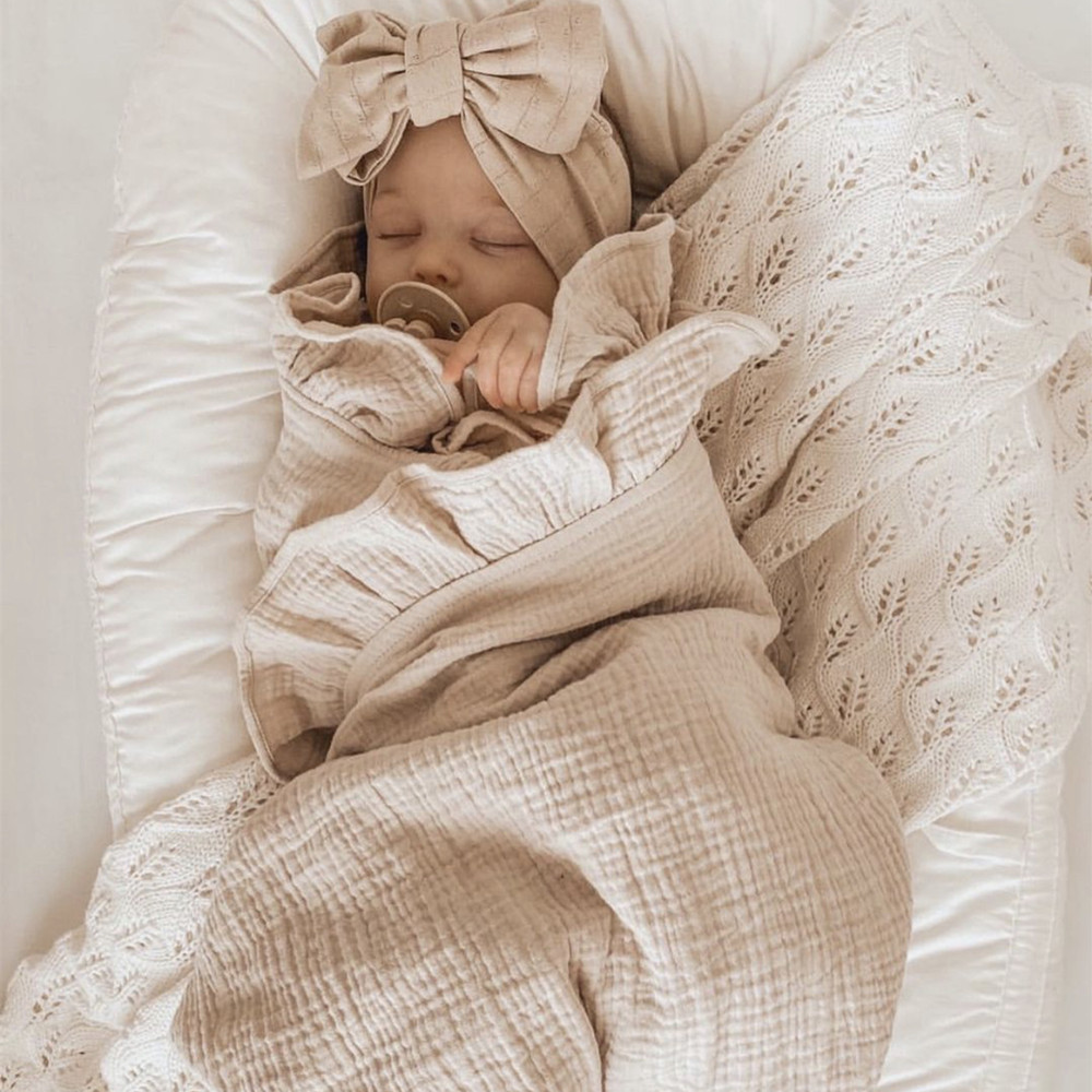 INS تكدرت الشاش الطفل قماط الب - مراجعة Muslin Cotton Bedspread وسعره